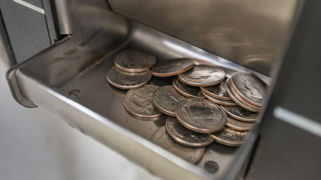 coin changers at laundromat